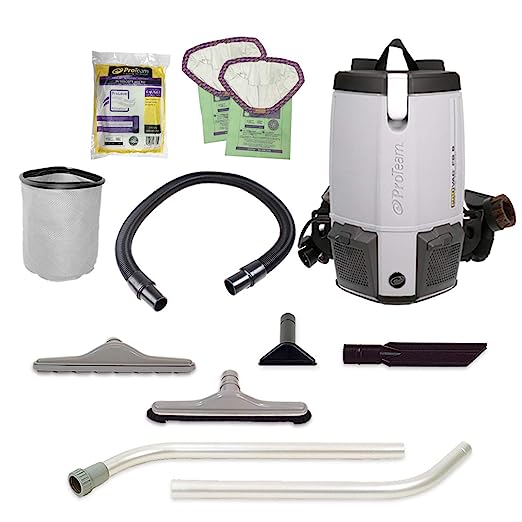 ProTeam Backpack Vacuums, ProVac FS 6 Commercial Backpack Vacuum with HEPA Media Filtration